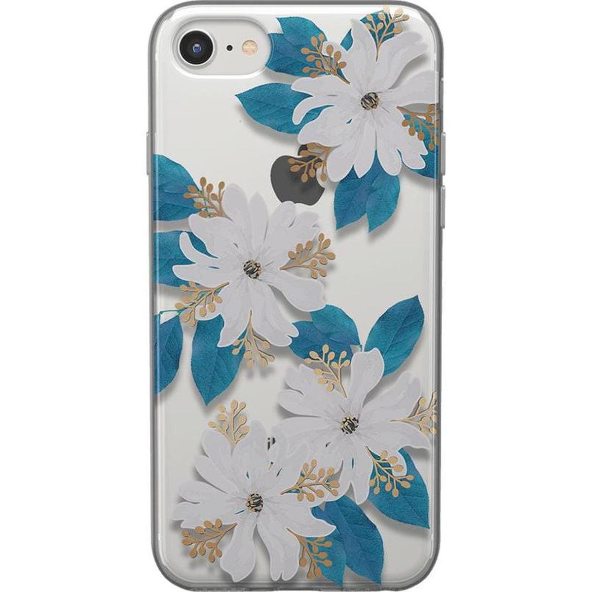 Forget Me Not | Blue and Gold Clear Floral Case