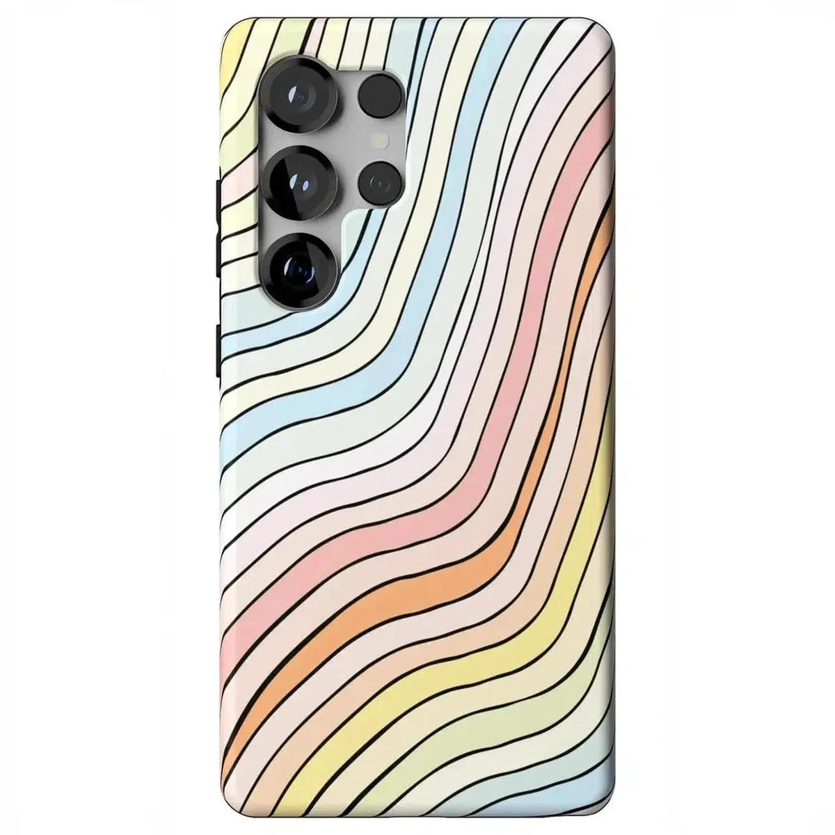 Ride The Wave | Pastel Rainbow Lined Samsung Case