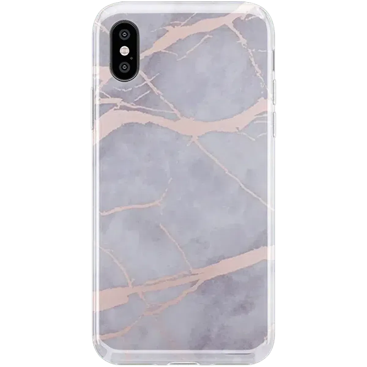 Touch of Lavender | Lavender Gray & Rose Gold Marble Case