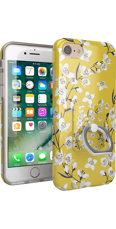 Floral Forest | Yellow Cherry Blossom Floral Phone Ring