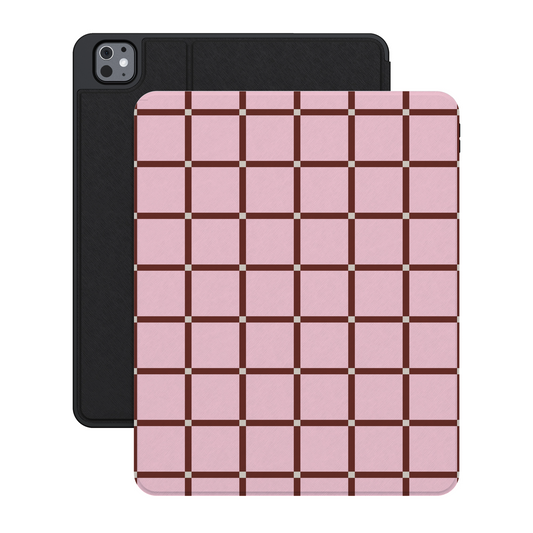 Uptown Gridlock | Pink Checkerboard iPad Case