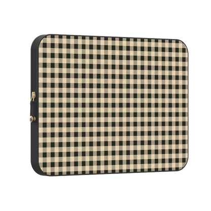 Cedar Lane | Black & Cream Gingham Laptop Case