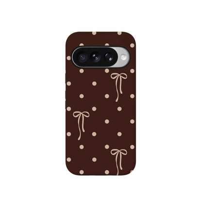 Teddy Bows | Brown Polka Dot Case