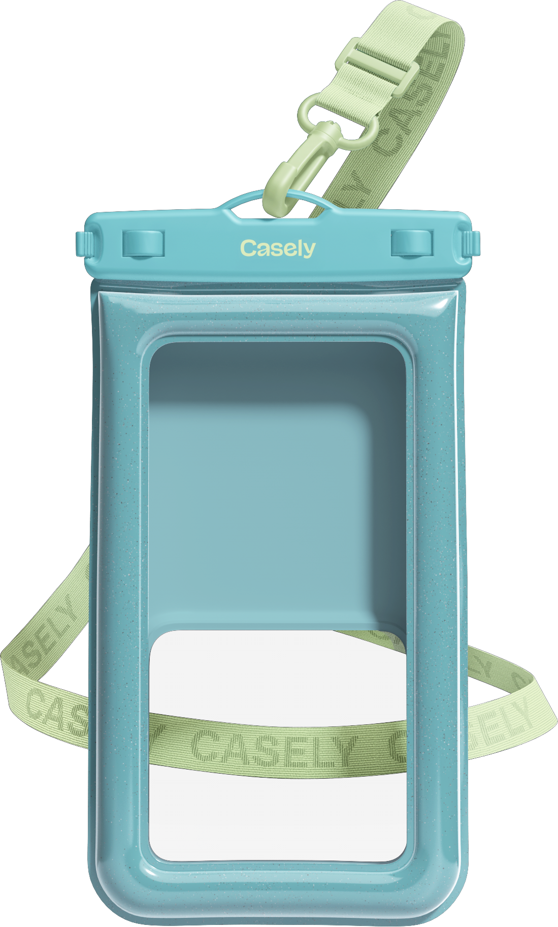 AquaBuddy | Aquamarine Ocean Blue Shimmer Waterproof Phone Pouch