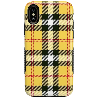 As if! | Yellow Plaid iPhone Case