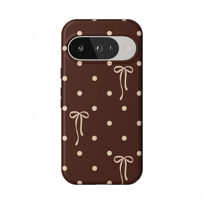 Teddy Bows | Brown Polka Dot Case