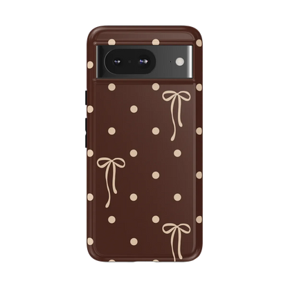 Teddy Bows | Brown Polka Dot Case