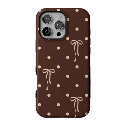 Teddy Bows | Brown Polka Dot Case