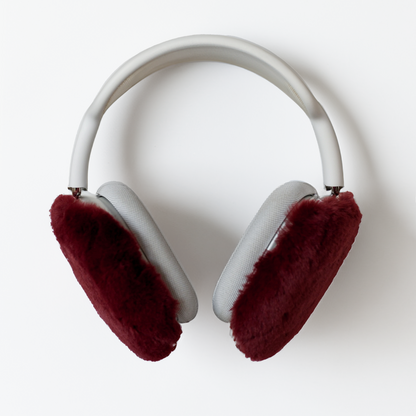 Dark Red Fluffy Earmuffs | AirPods Max Case