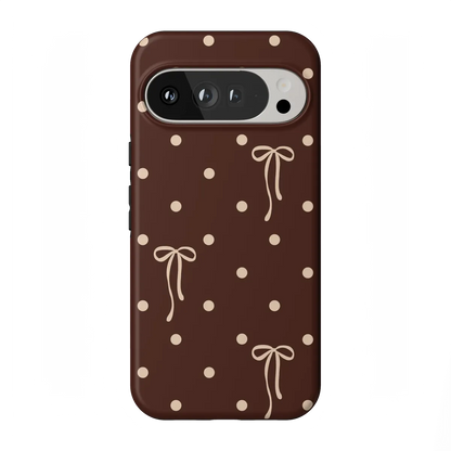 Teddy Bows | Brown Polka Dot Case