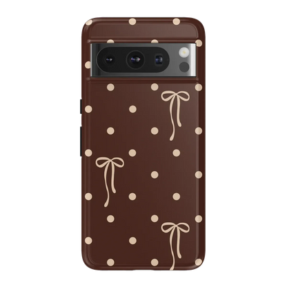 Teddy Bows | Brown Polka Dot Case