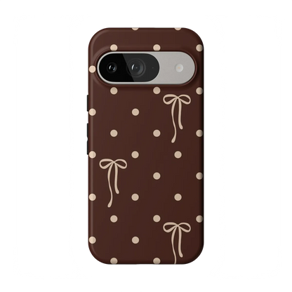 Teddy Bows | Brown Polka Dot Case