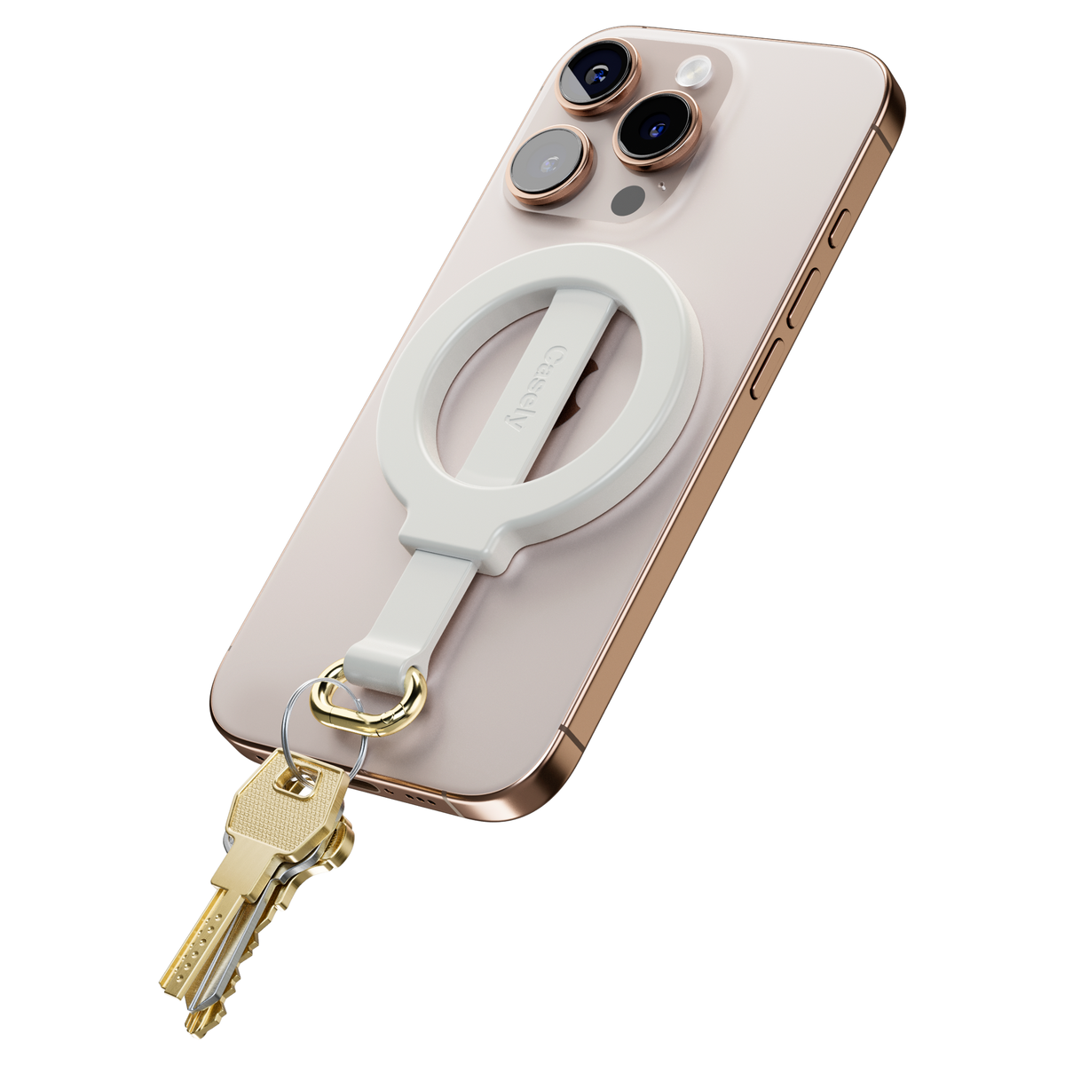 MagRing+ | Bone White Magnetic Adjustable Phone Ring with Keychain