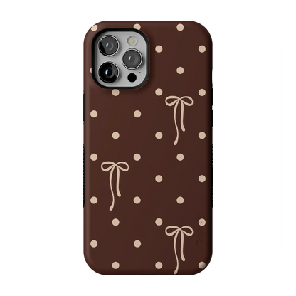 Teddy Bows | Brown Polka Dot Case