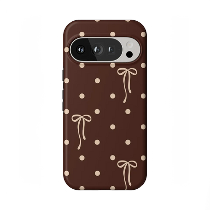 Teddy Bows | Brown Polka Dot Case