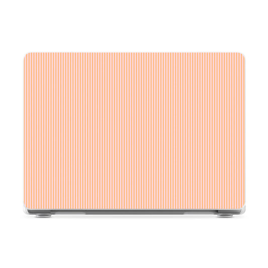 Stripes and the City | Orange & Pink Pinstripe Laptop Shell