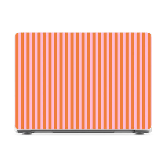 Perfect Stripes | Orange & Pink Stripes Laptop Shell