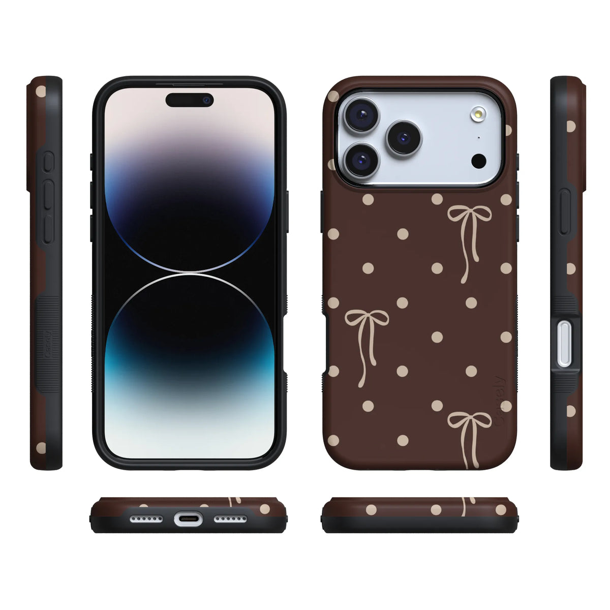Teddy Bows | Brown Polka Dot Case