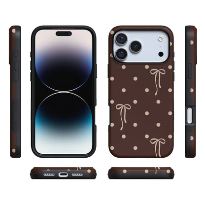 Teddy Bows | Brown Polka Dot Case