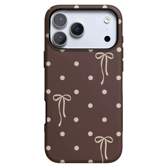 Teddy Bows | Brown Polka Dot Case
