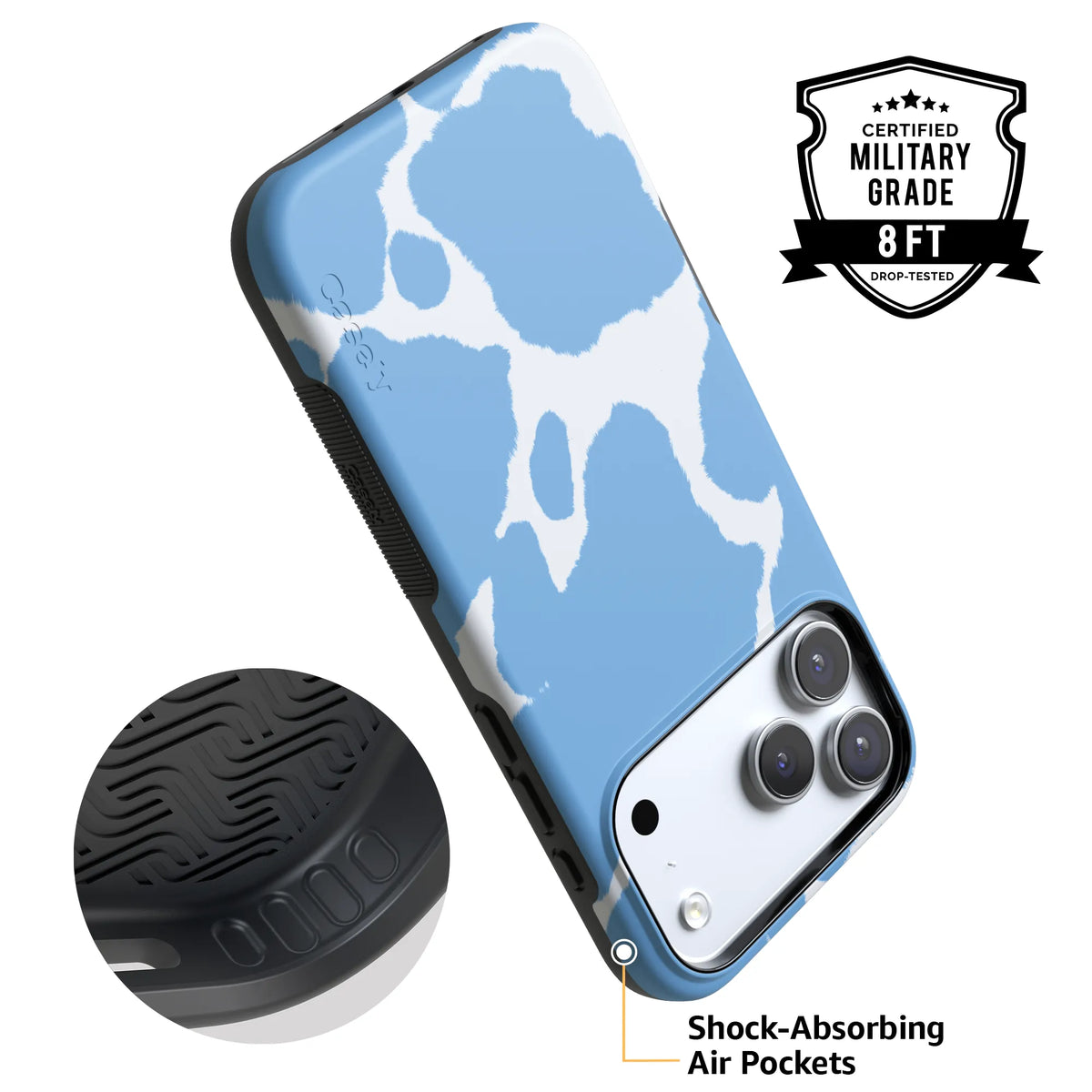Current MOOd | Light Blue Cow Print Case
