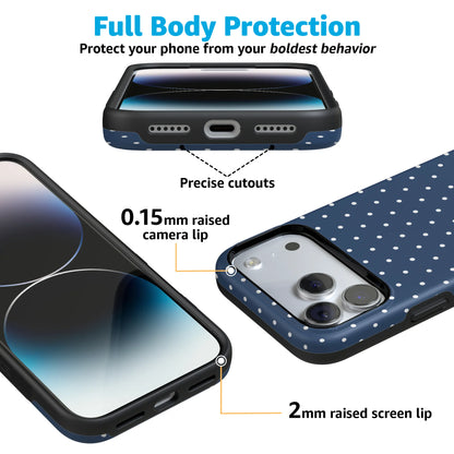 On the Dot | Navy Polka Dot Case