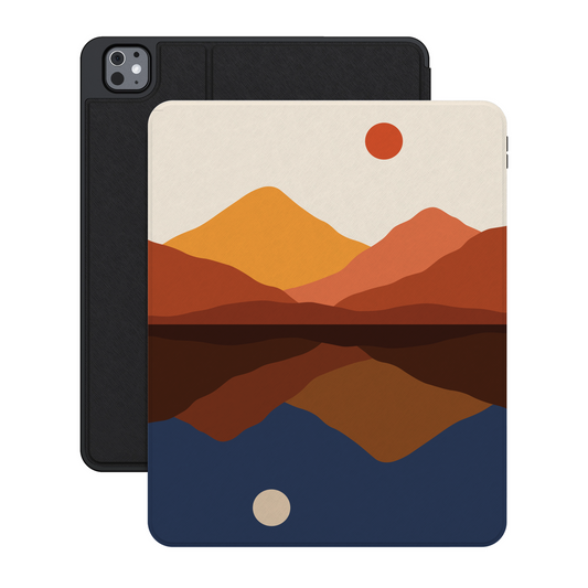 Opposites Attract | Day & Night Colorblock Mountains iPad Case