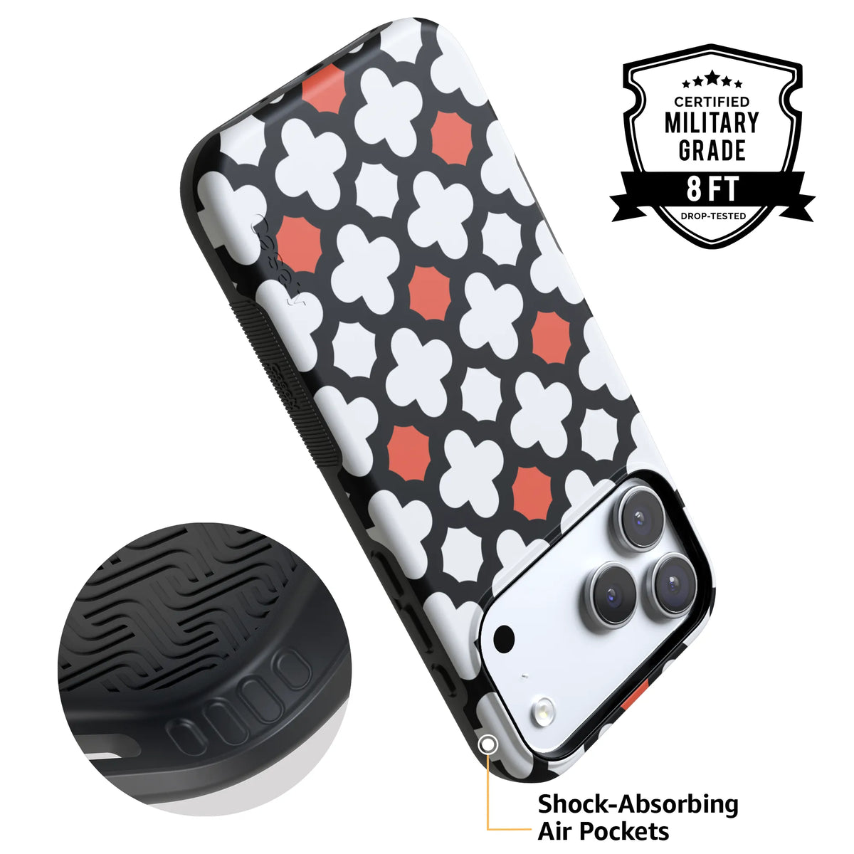 Red Lattice Tile | High Contrast Design Case