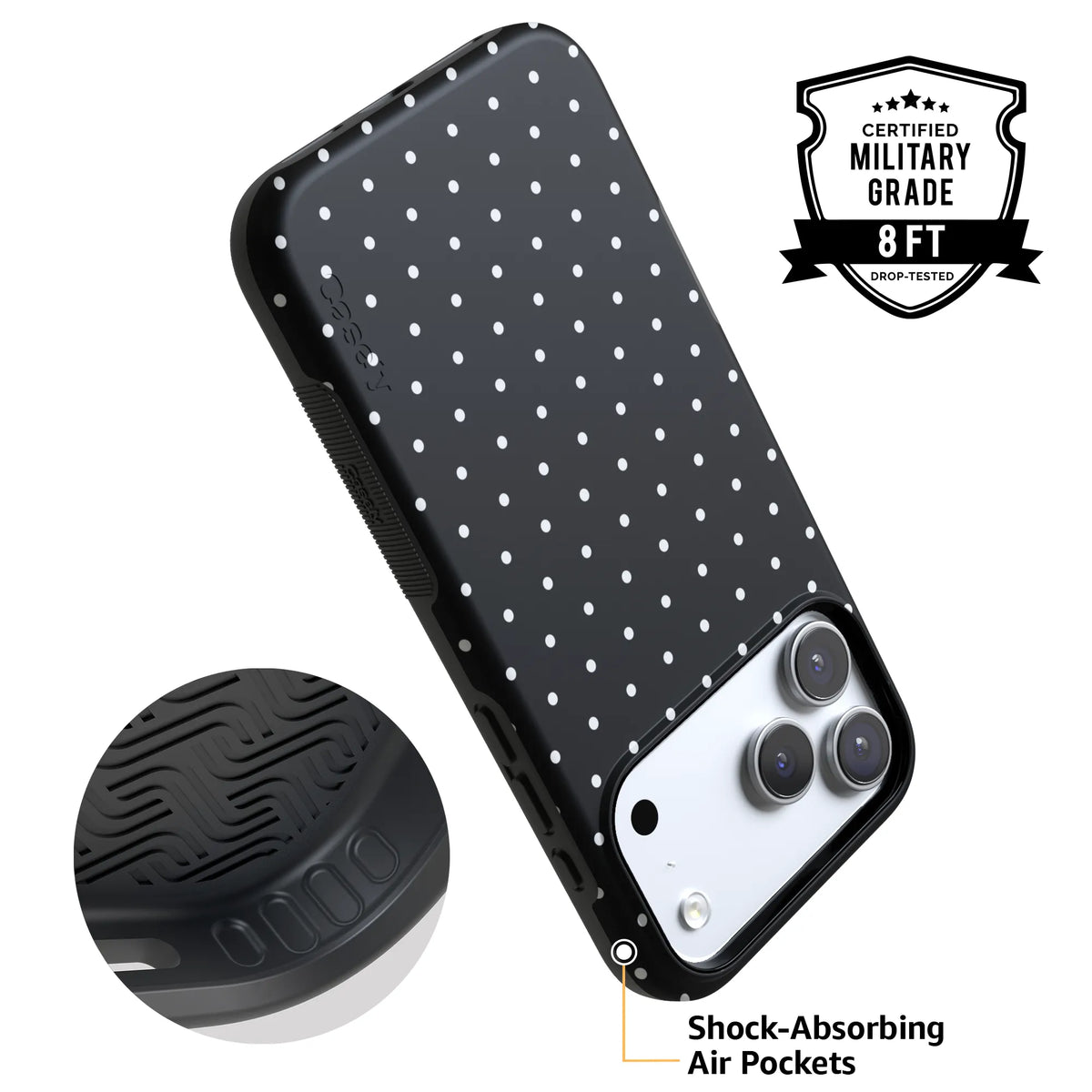 On the Dot | White Polka Dot Case