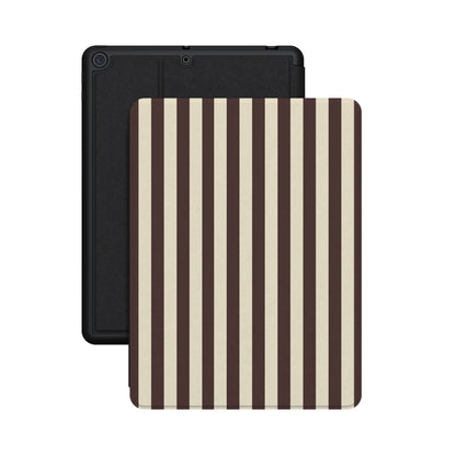 S'more Stripes | Brown Striped iPad Case