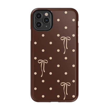 Teddy Bows | Brown Polka Dot Case