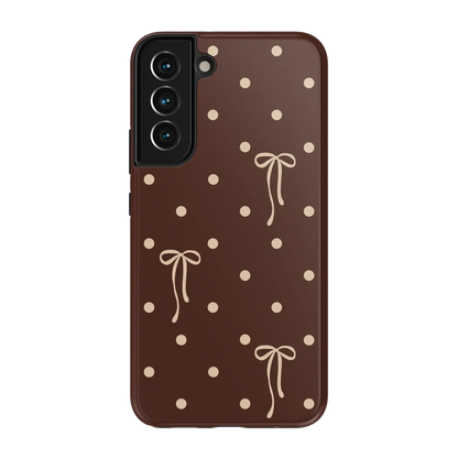 Teddy Bows | Brown Polka Dot Case