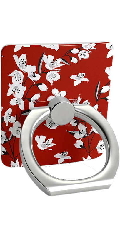 Floral Forest | Red Cherry Blossom Floral Phone Ring