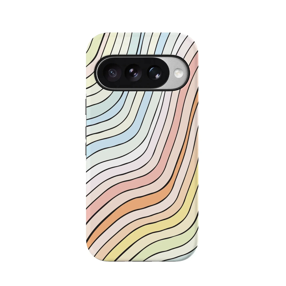 Ride The Wave | Pastel Rainbow Lined Google Pixel Case
