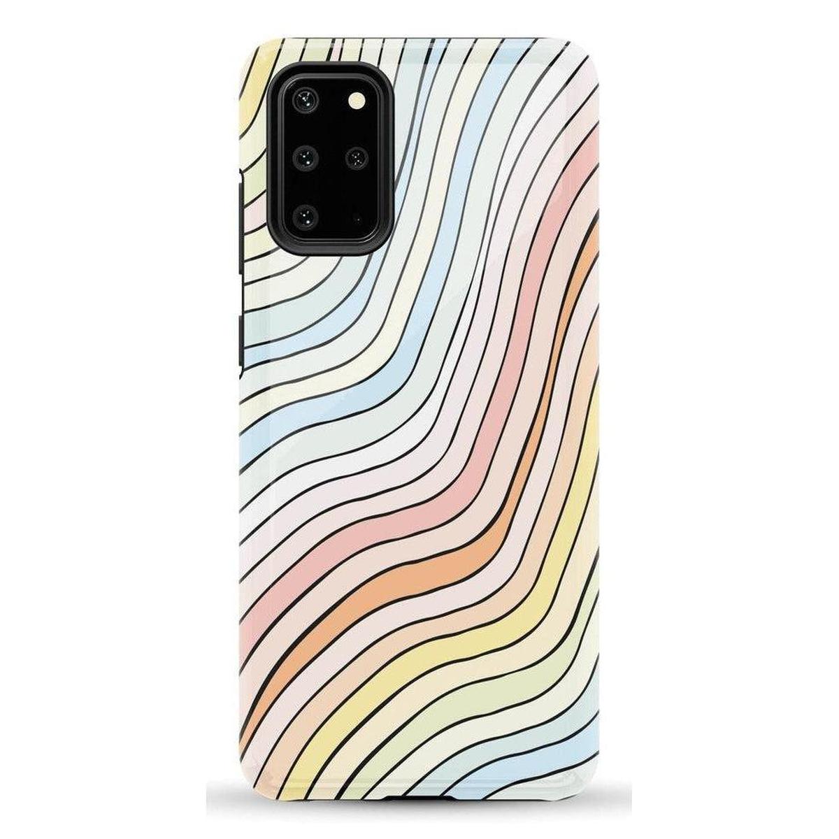 Ride The Wave | Pastel Rainbow Lined Samsung Case