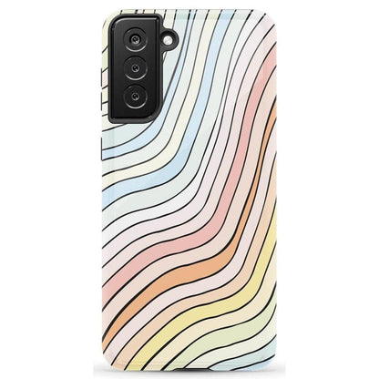Ride The Wave | Pastel Rainbow Lined Samsung Case