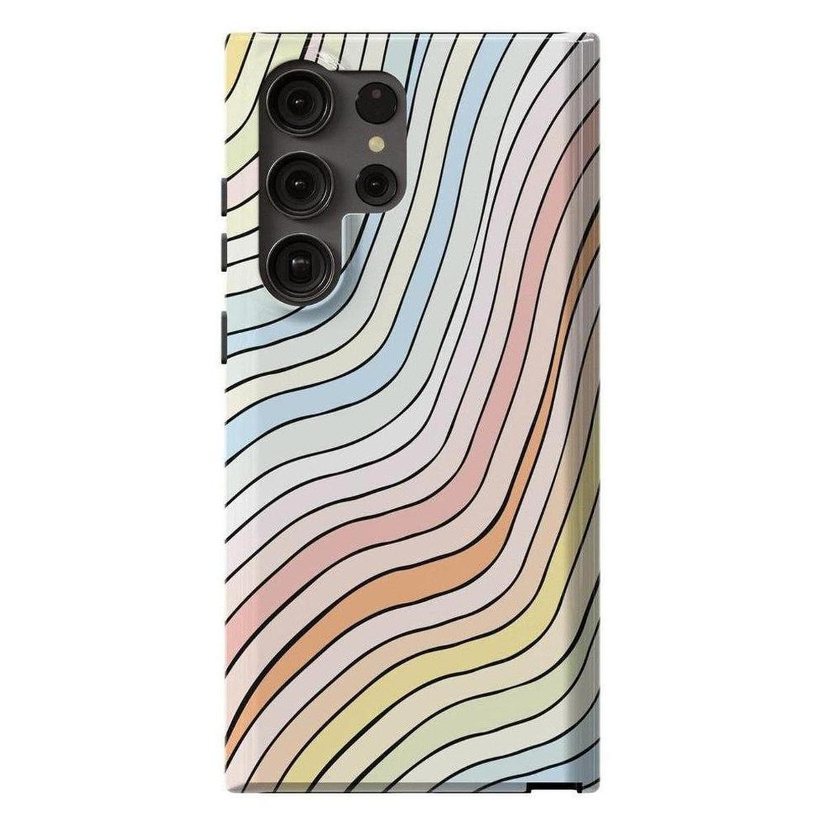 Ride The Wave | Pastel Rainbow Lined Samsung Case
