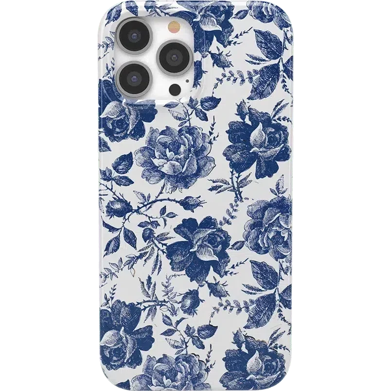 Rose to Fame | Blue & White Rose Floral Case