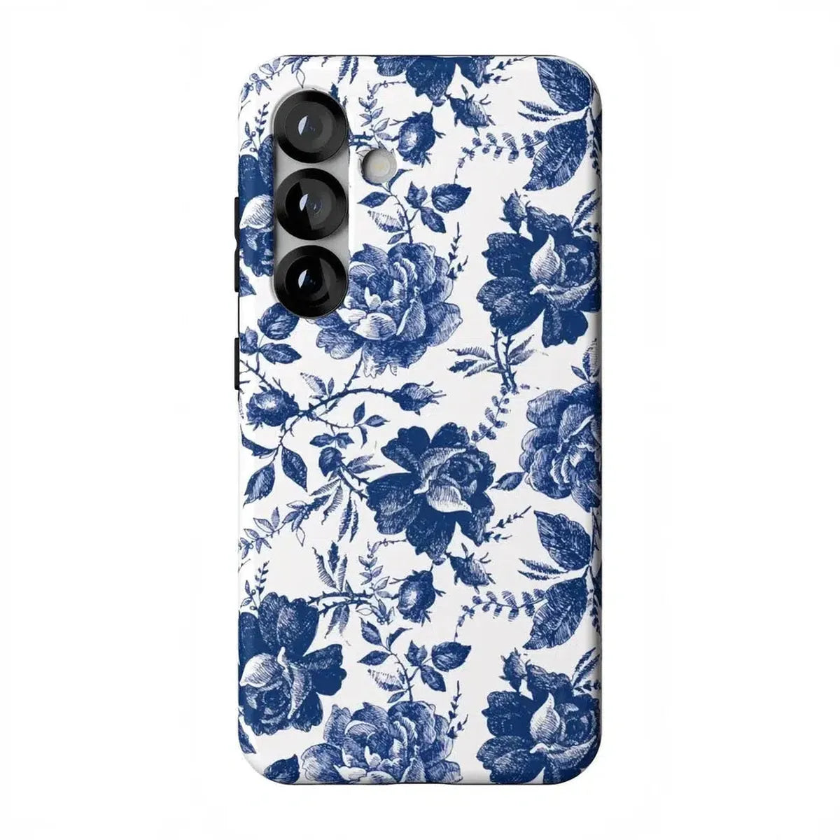 Rose to Fame | Blue & White Rose Floral Samsung Case