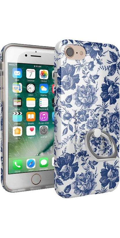 Rose to Fame | Blue & White Rose Phone Ring