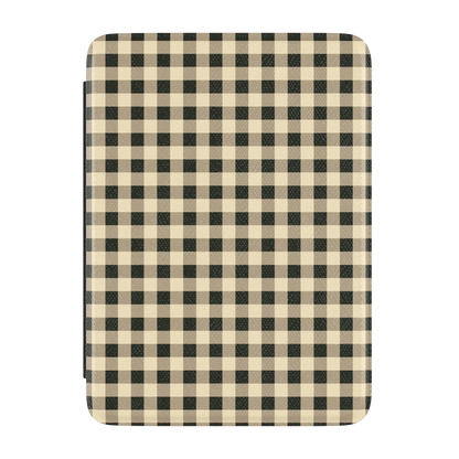 Cedar Lane | Black & Cream Gingham Kindle Case