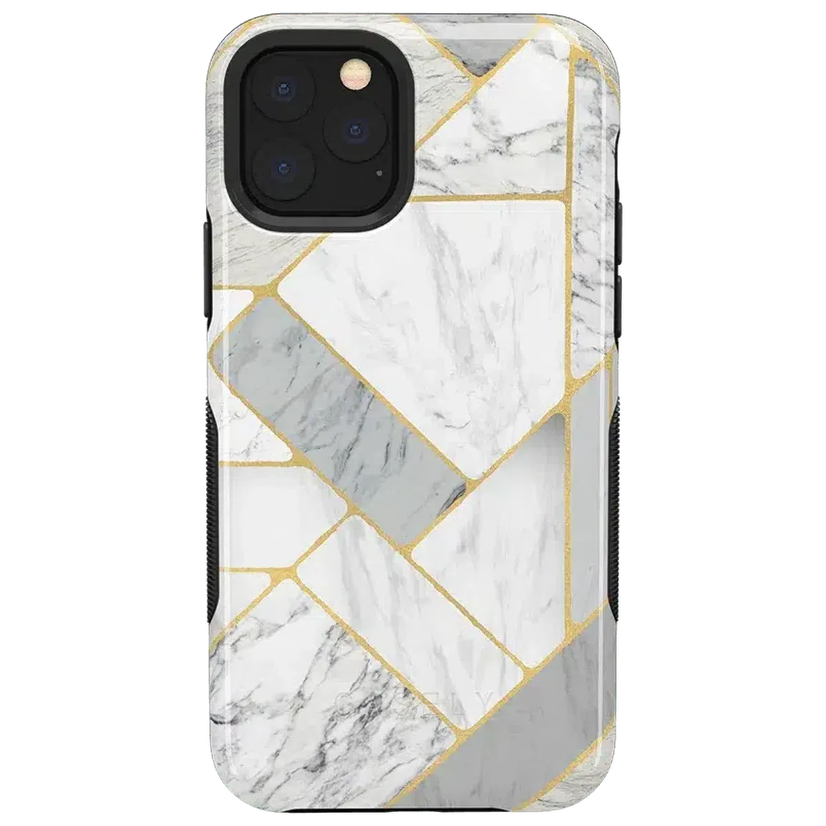 Sharp Lines | Geo White and Gold Marble Case