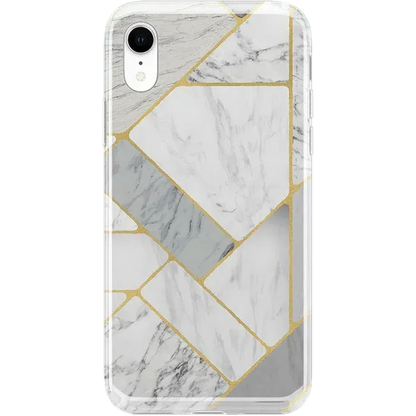 Sharp Lines | Geo White and Gold Marble Case