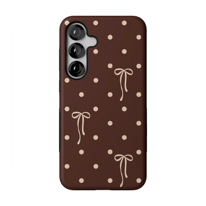 Teddy Bows | Brown Polka Dot Case