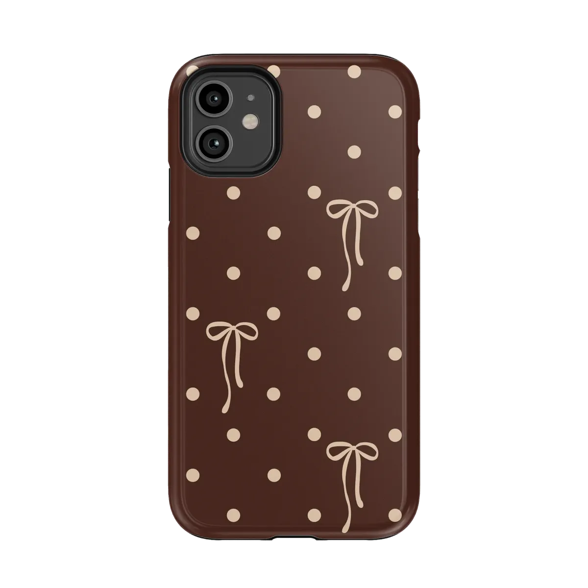 Teddy Bows | Brown Polka Dot Case