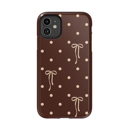 Teddy Bows | Brown Polka Dot Case