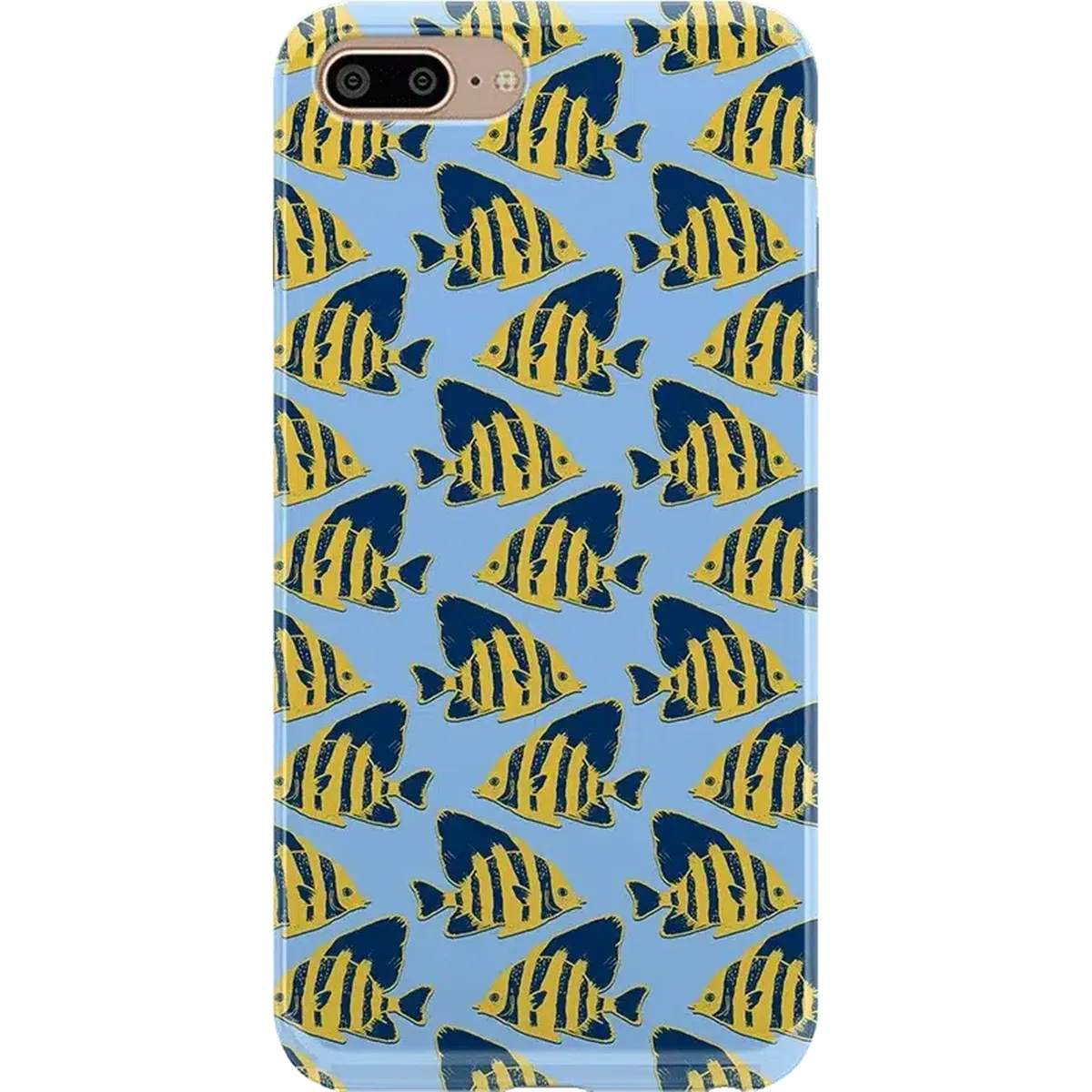 Something's Fishy | Navy Blue & Yellow Fish Print Case