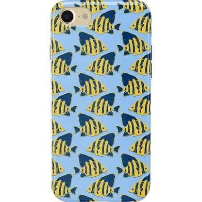 Something's Fishy | Navy Blue & Yellow Fish Print Case