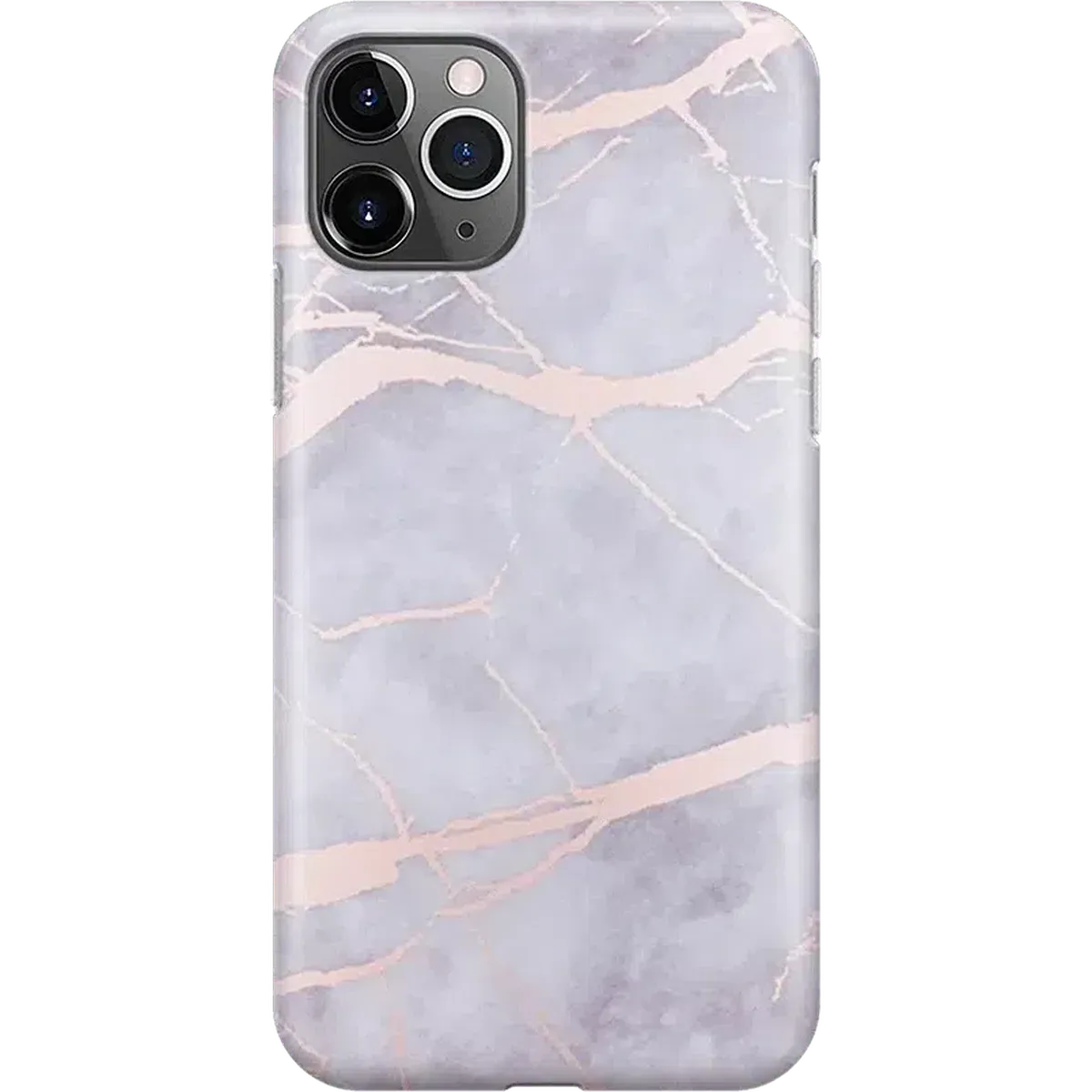 Touch of Lavender | Lavender Gray & Rose Gold Marble Case