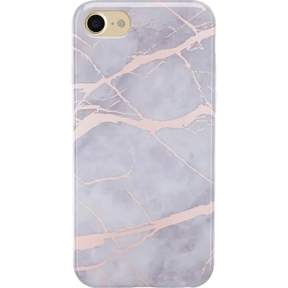 Touch of Lavender | Lavender Gray & Rose Gold Marble Case